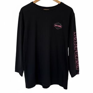 Vtg 2010 Harley Davidson Made in USA Pink Logo Graphic T-Shirt XL Unisex